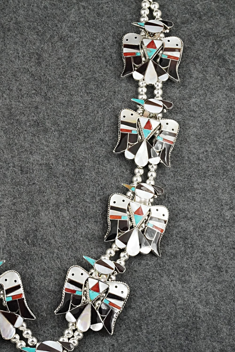 Multi-Stone & Sterling Silver Inlay Necklace Set - Bobby Shack
