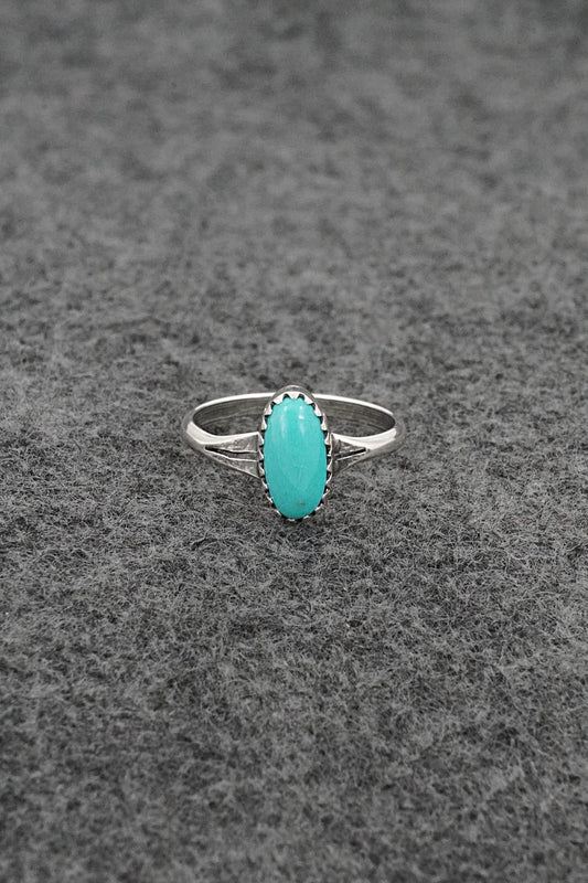 Turquoise & Sterling Silver Ring - Matthew Gordon - Size 6