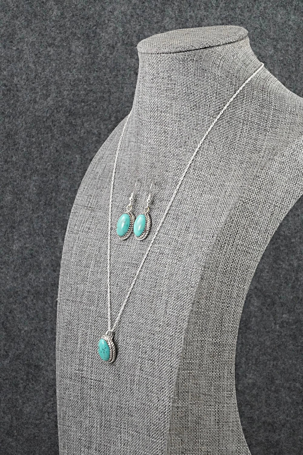 Turquoise & Sterling Silver Necklace Set - Murray Hannaweeka