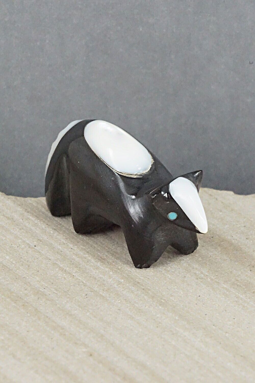 Skunk Zuni Fetish Carving - Calvert Bowannie