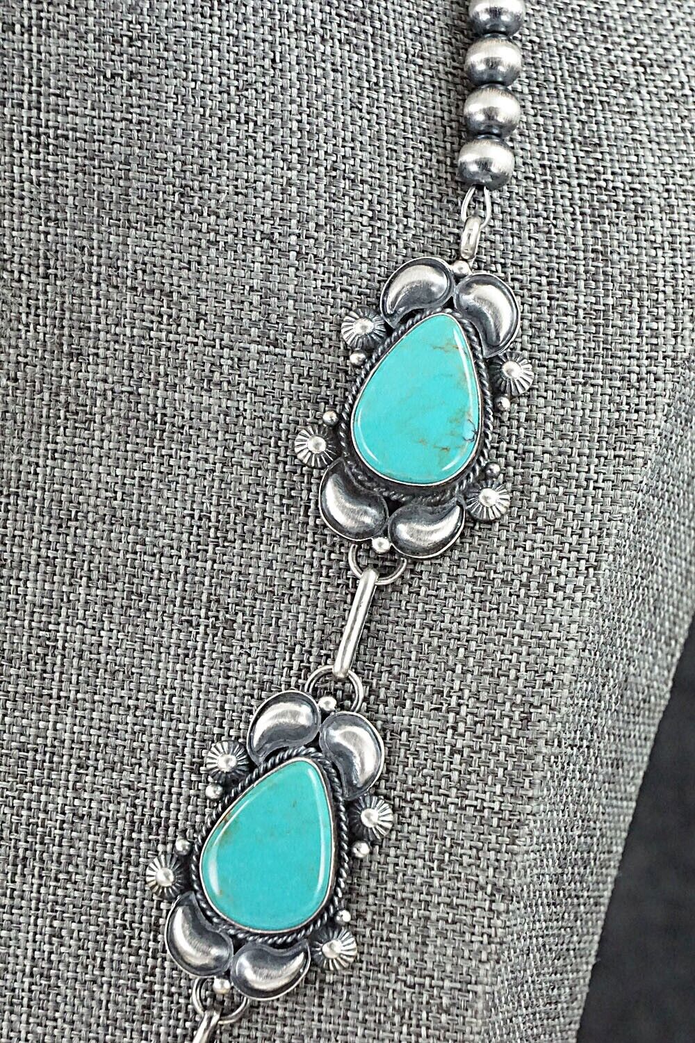 Turquoise & Sterling Silver Necklace and Earrings Set - Derrick Gordon