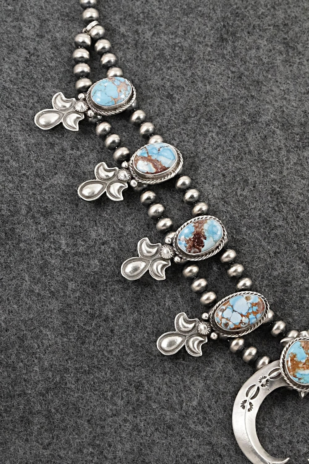 Turquoise & Sterling Silver Squash Blossom Set - Adrienne Gordon