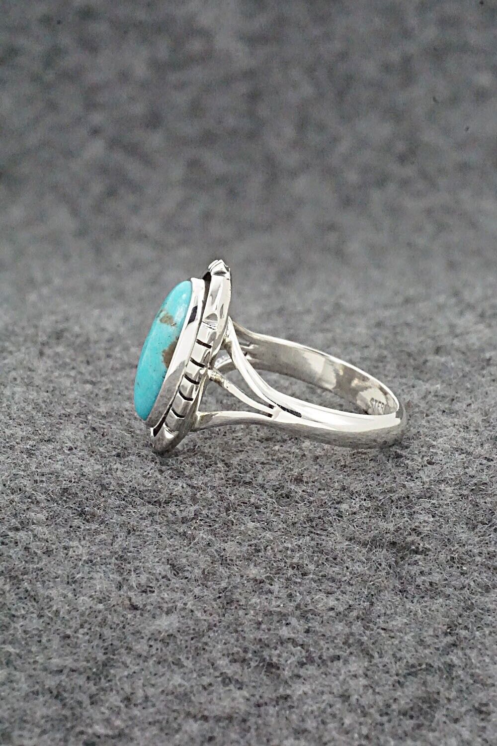Turquoise & Sterling Silver Ring - Amos Begay - Size 7.5