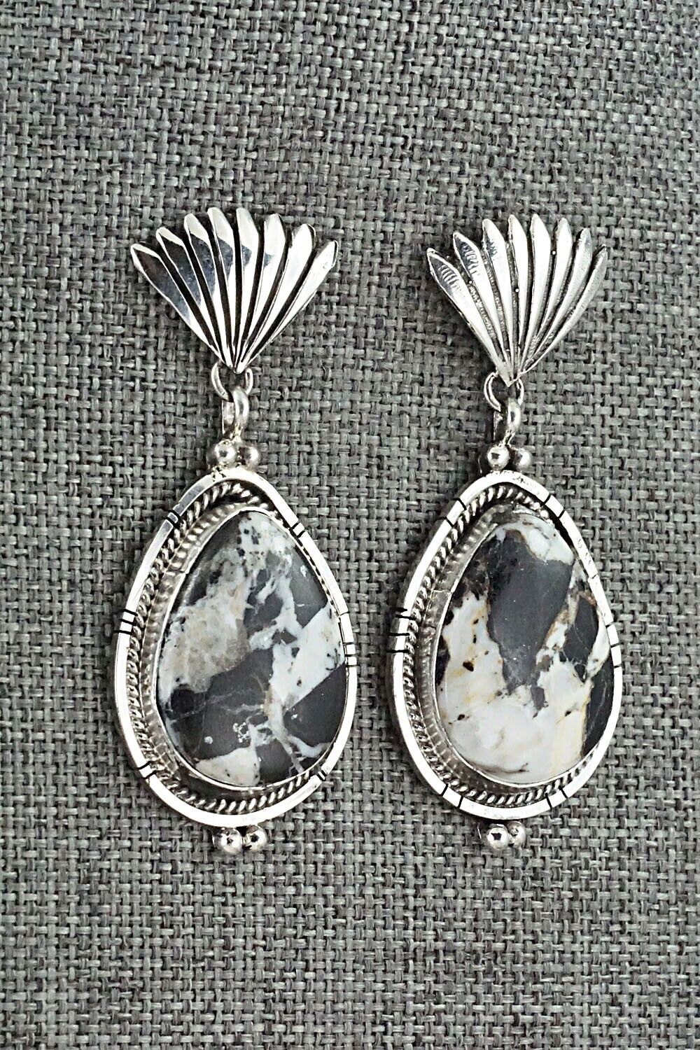 White Buffalo & Sterling Silver Earrings - Annie Spencer