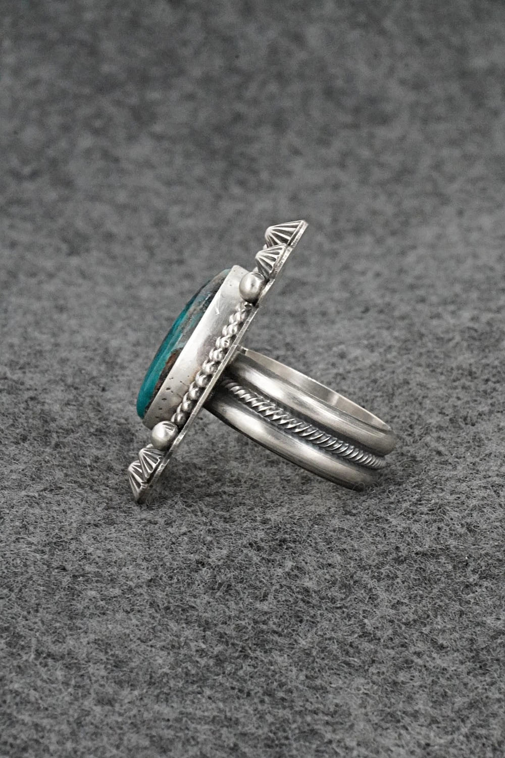 Turquoise & Sterling Silver Ring - Michael Calladitto - Size 8.5