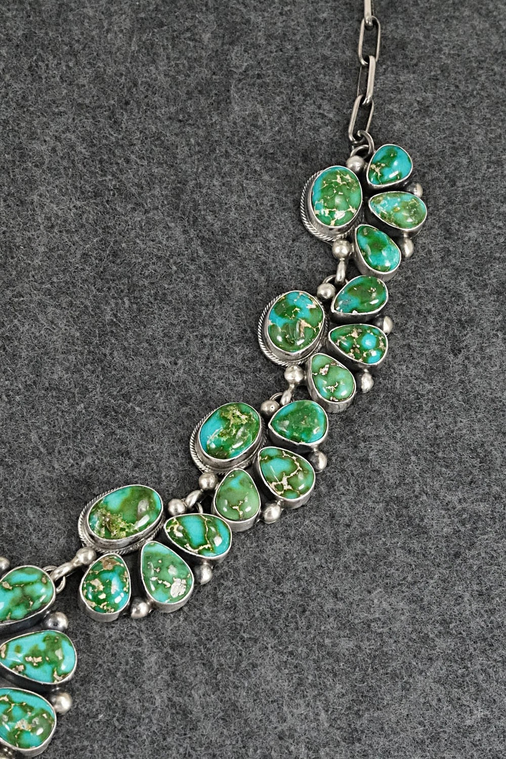 Turquoise & Sterling Silver Necklace and Earrings Set - Kathleen Livingston