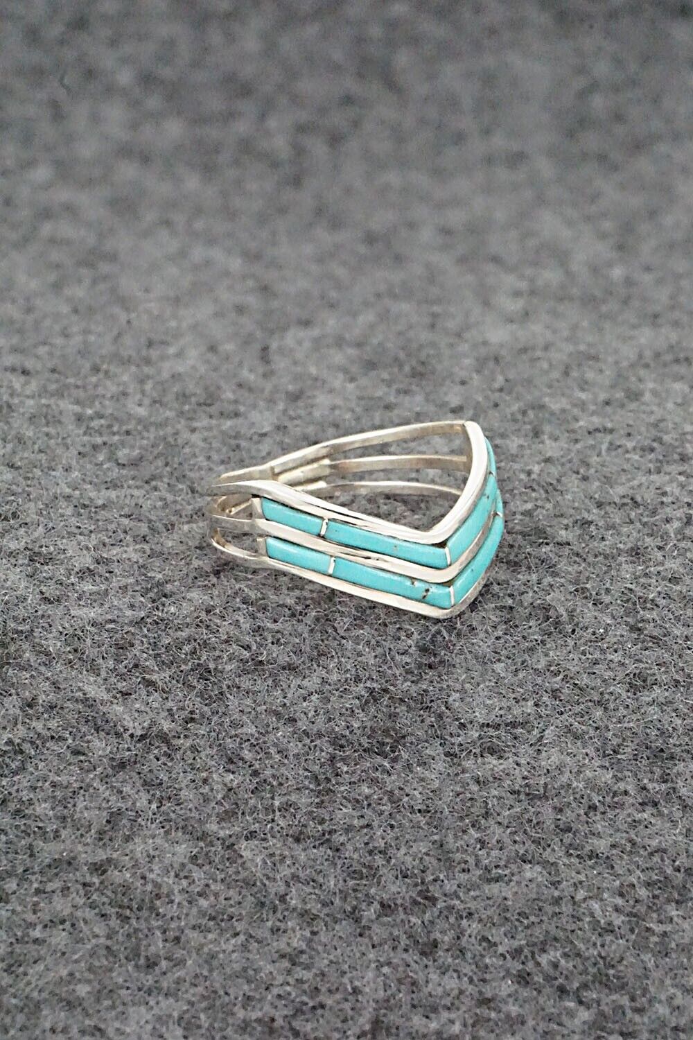 Turquoise & Sterling Silver Ring - Andrew Enrico - Size 9