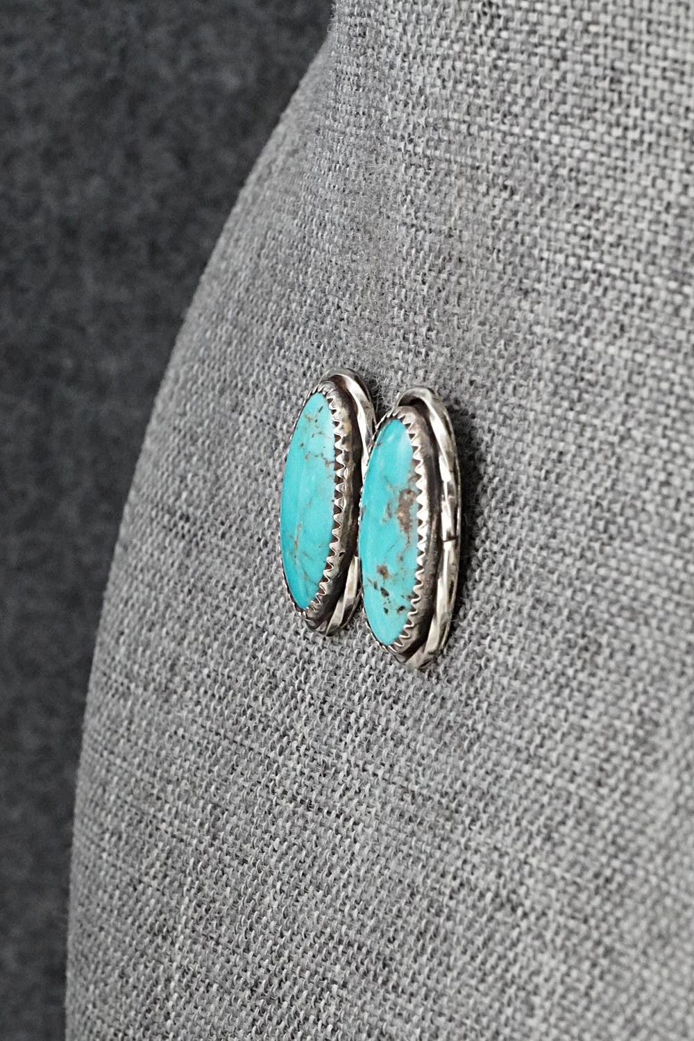 Turquoise & Sterling Silver Earrings - Ernest Hawthorne