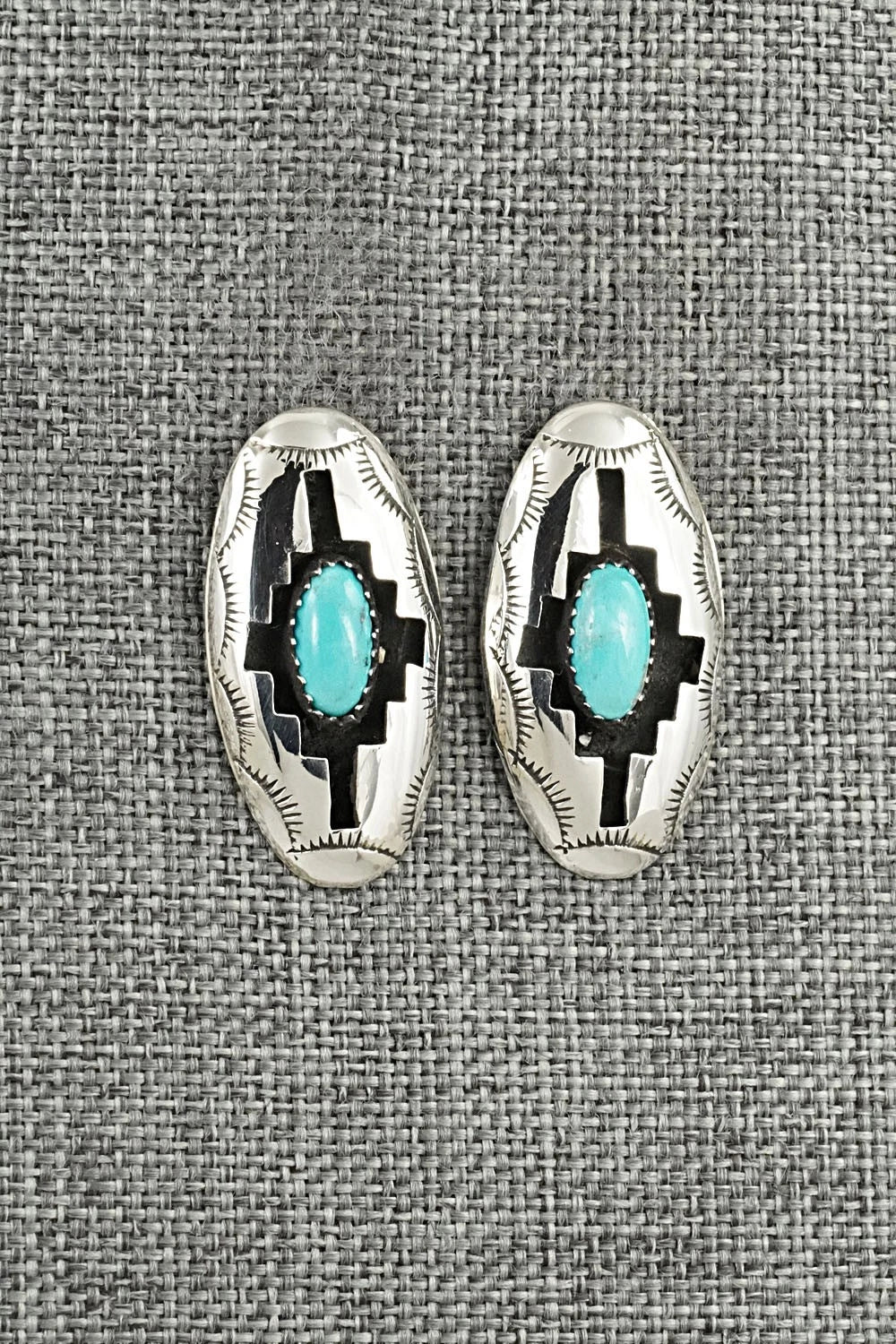 Turquoise & Sterling Silver Earrings - Felix Perry