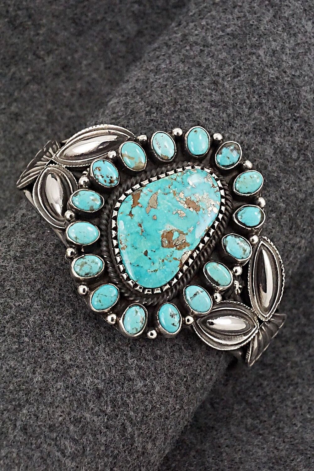 Turquoise & Sterling Silver Bracelet - Leon Martinez