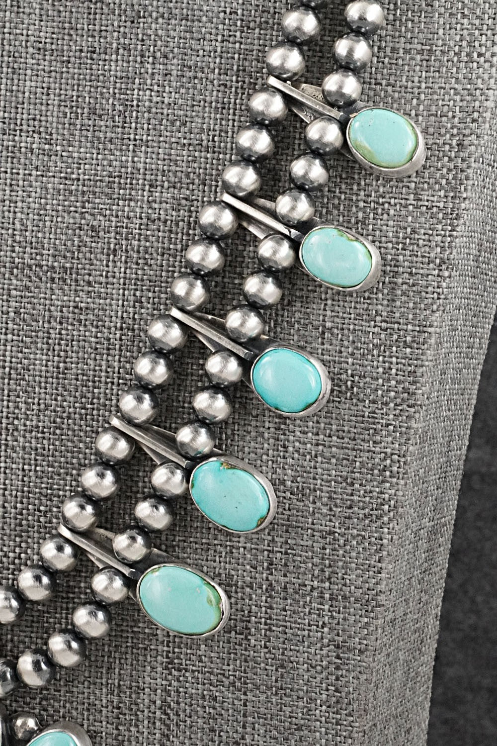Turquoise & Sterling Silver Squash Blossom Set - Darrin Livingston