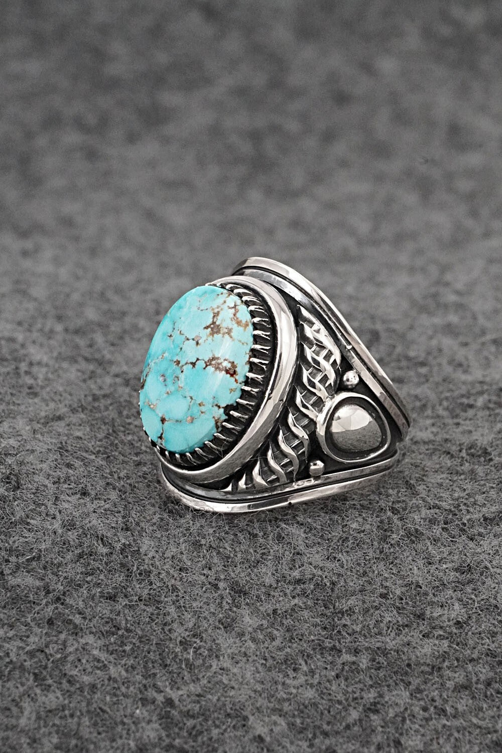 Turquoise & Sterling Silver Ring - Derrick Gordon - Size 8