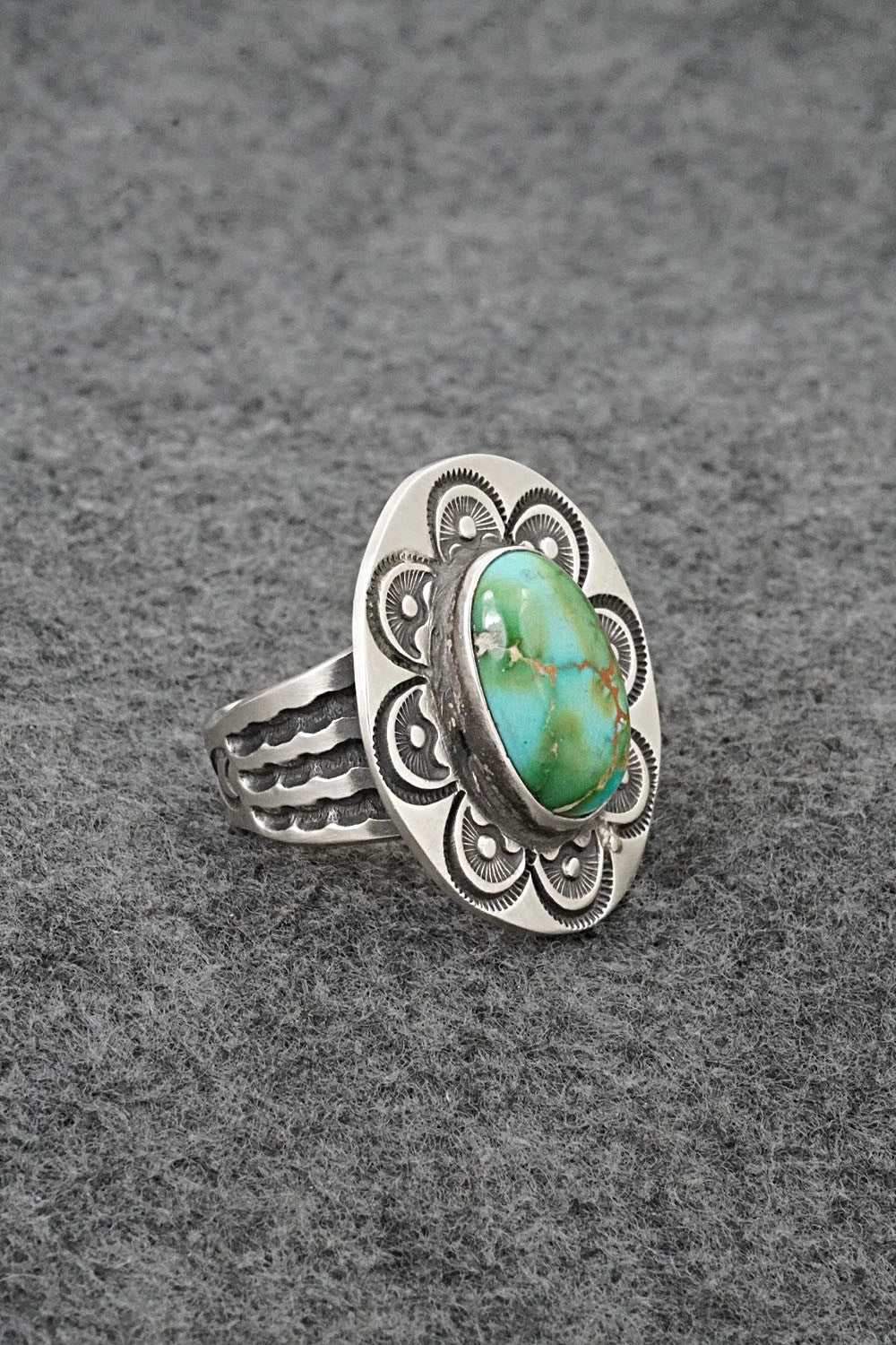 Turquoise & Sterling Silver Ring - Calvin Martinez - Size 9