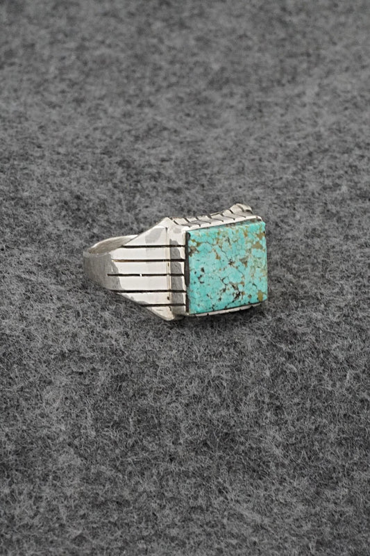 Turquoise & Sterling Silver Ring - Trevor Jack - Size 13.75