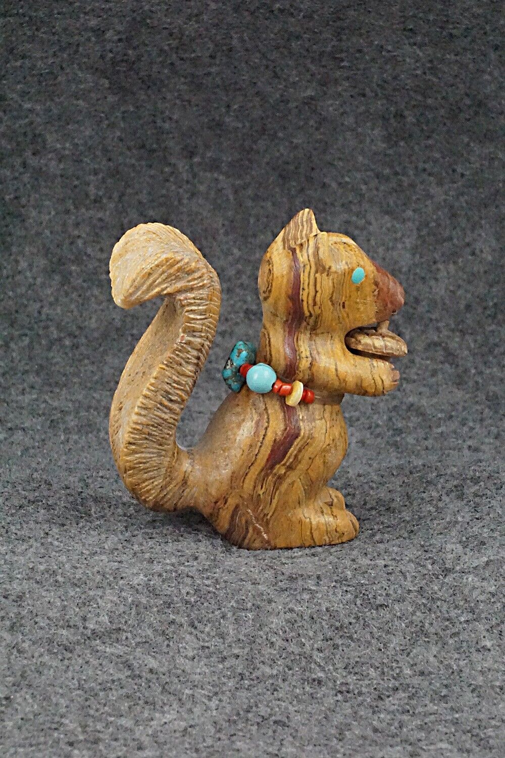 Squirrel with Acorn Zuni Fetish Carving - Douglas Martza