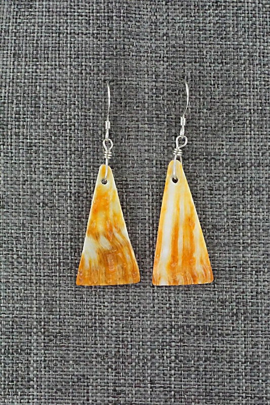 Spiny Oyster & Sterling Silver Earrings - Louise Joe