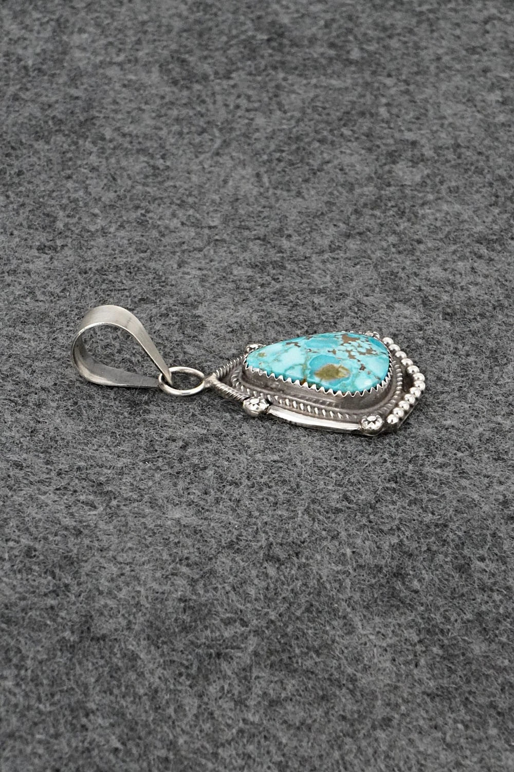 Turquoise & Sterling Silver Pendant - Leslie Nez