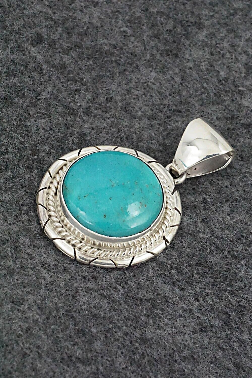 Turquoise & Sterling Silver Pendant - Peggy Skeets