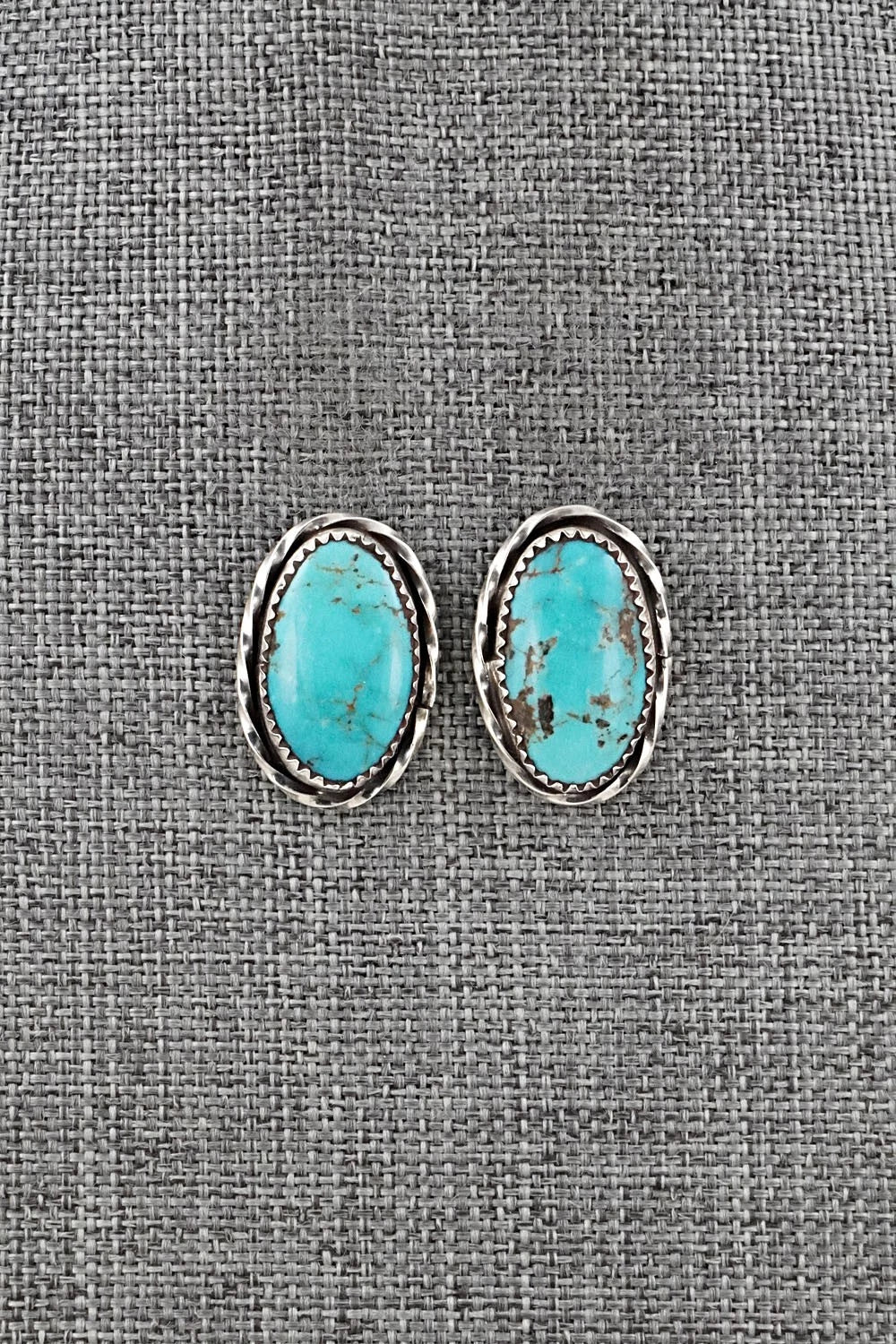 Turquoise & Sterling Silver Earrings - Ernest Hawthorne