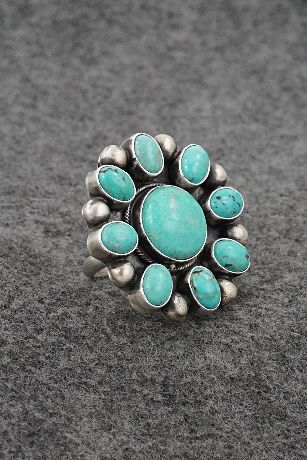 Turquoise & Sterling Silver Ring - Kathleen Livingston - Size Adjustable