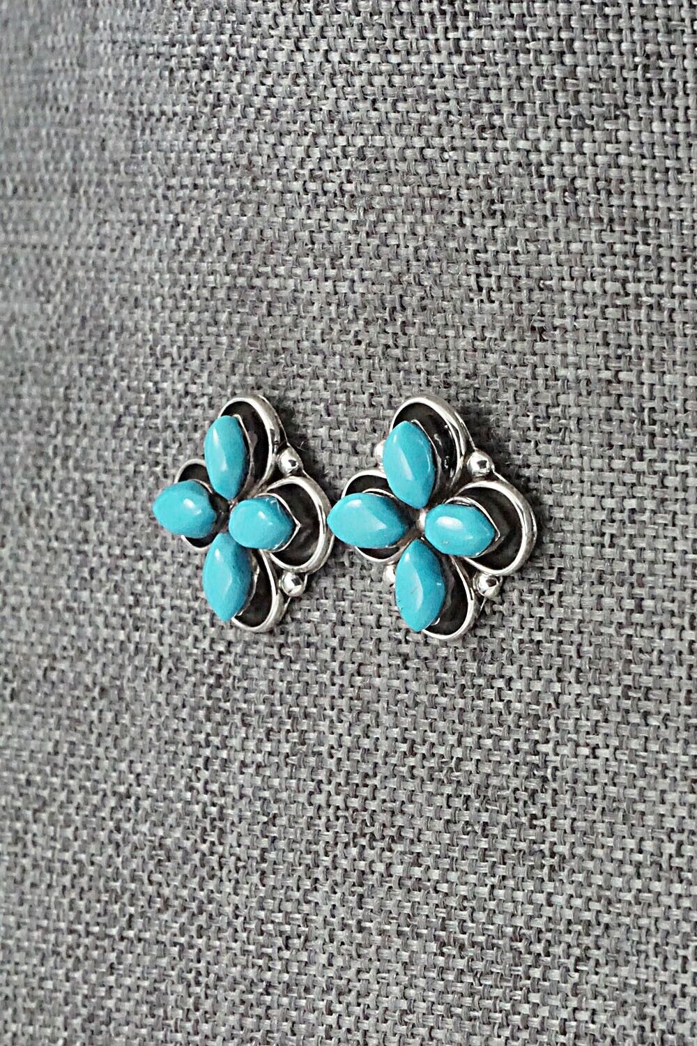 Turquoise & Sterling Silver Earrings - Valda Cachini