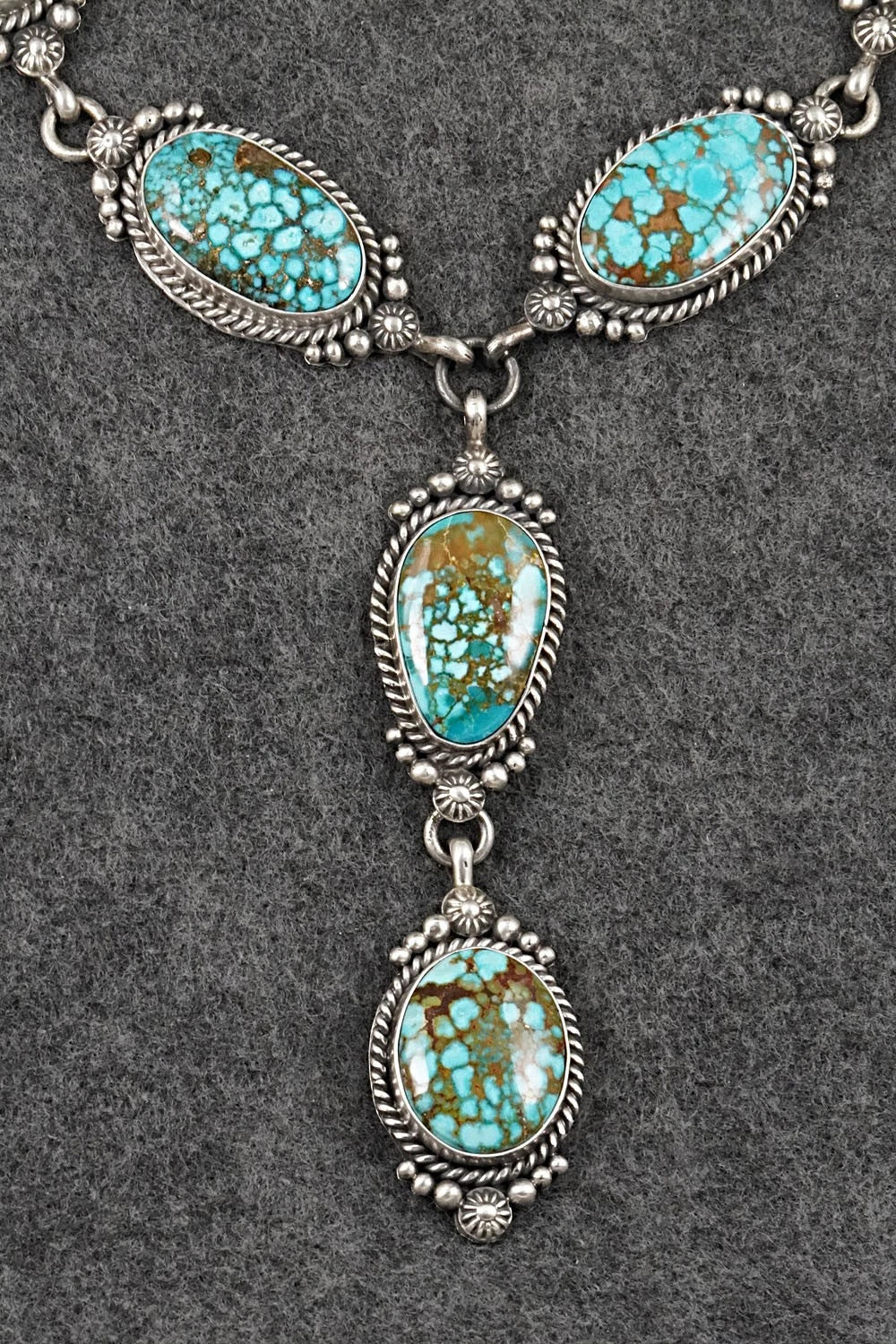 Turquoise & Sterling Silver Necklace and Earrings Set - Rosita Calladitto