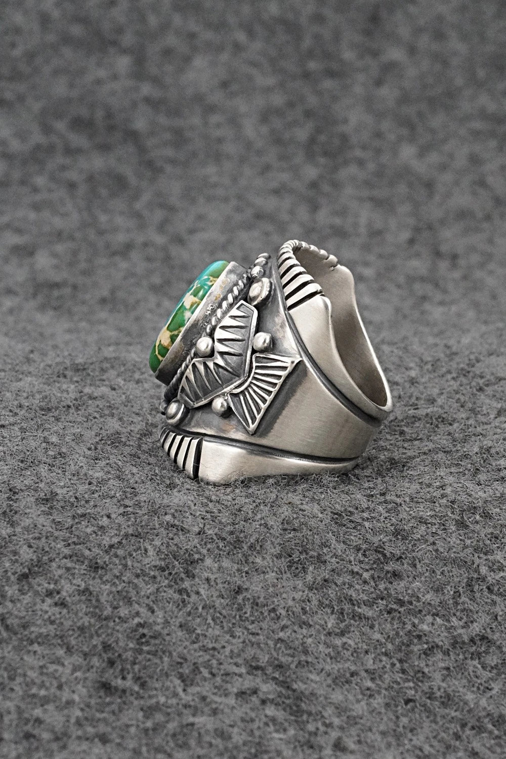 Turquoise & Sterling Silver Ring - Derrick Gordon - Size 7.5