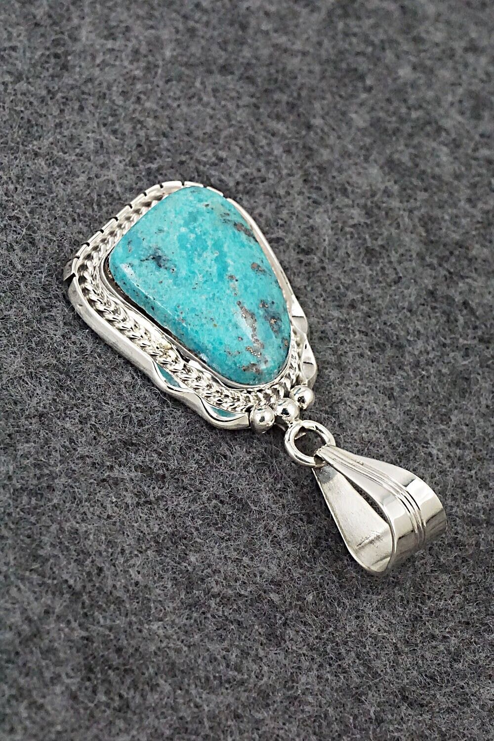 Turquoise & Sterling Silver Pendant - Samuel Yellowhair