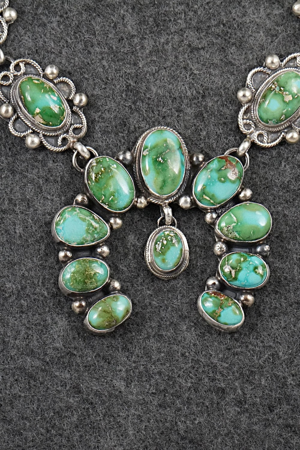 Turquoise & Sterling Silver Squash Blossom Set - Kathleen Livingston