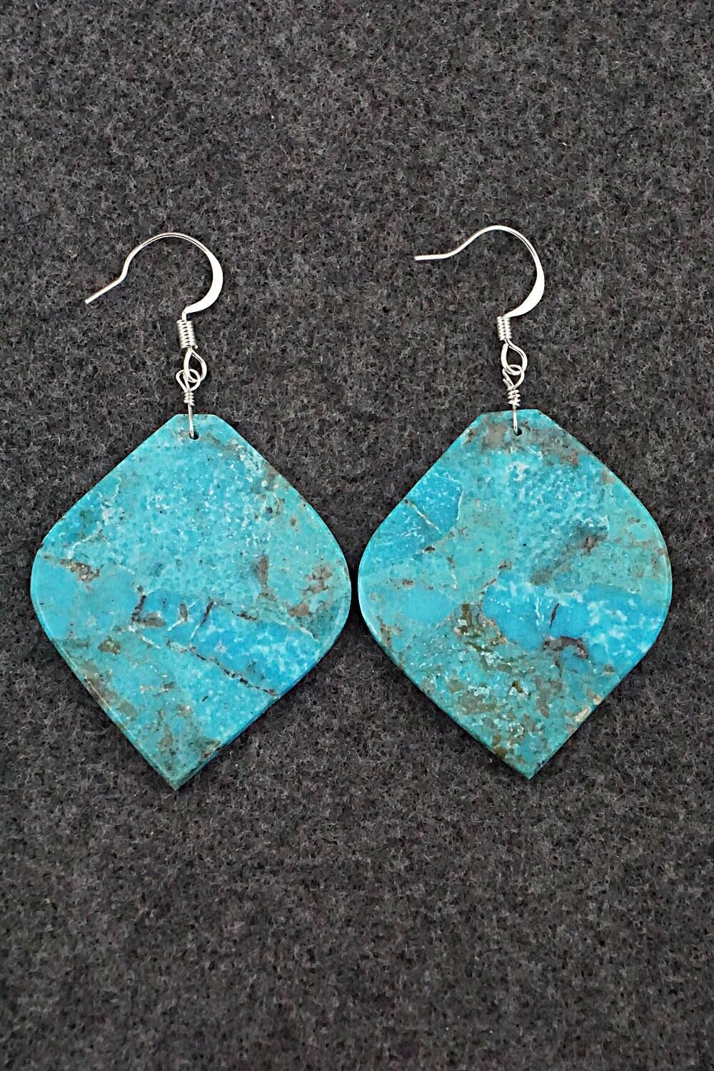 Turquoise & Sterling Silver Earrings - Lupe Lovato