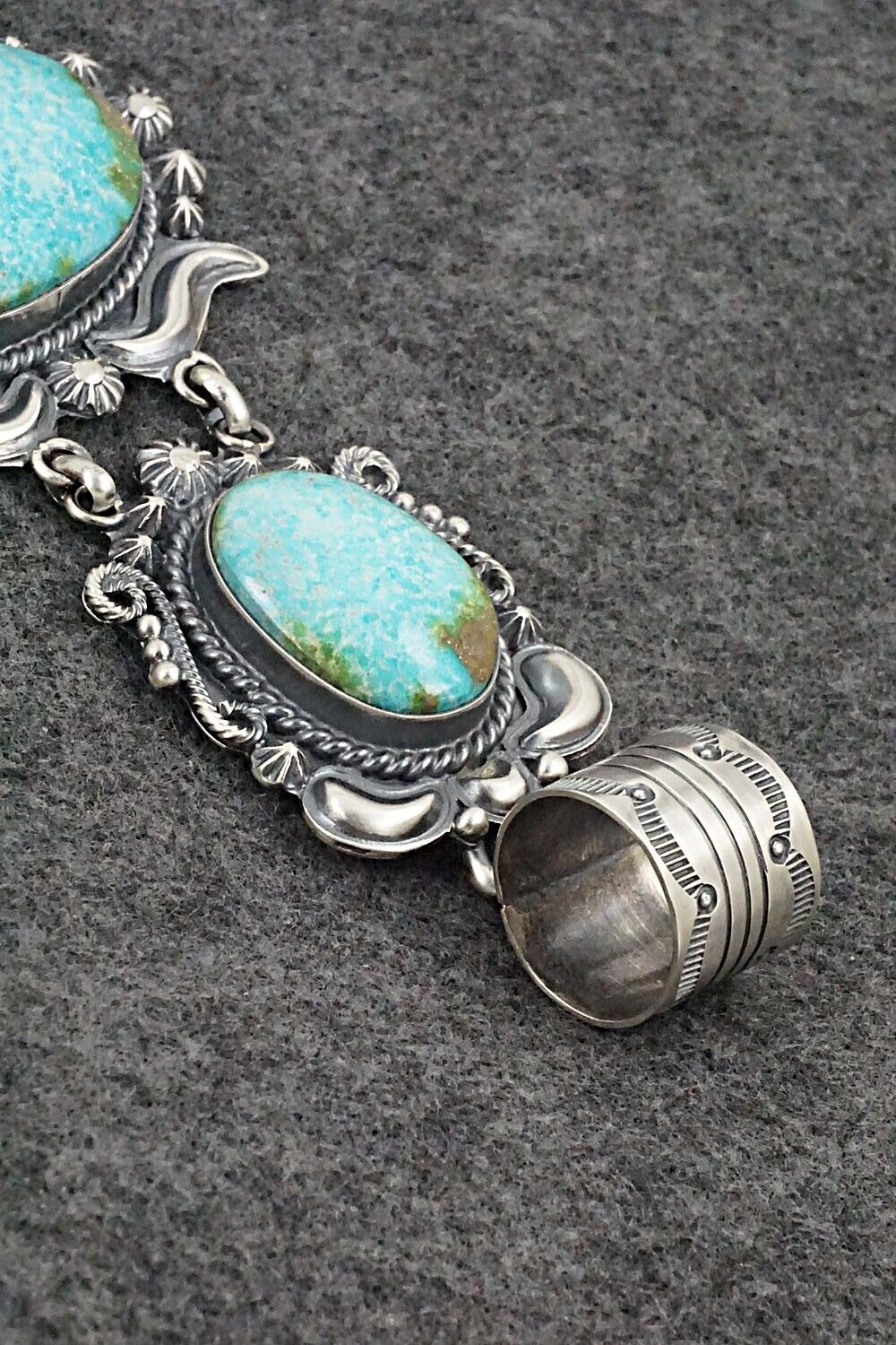 Turquoise & Sterling Silver Pendant - Raymond Delgarito
