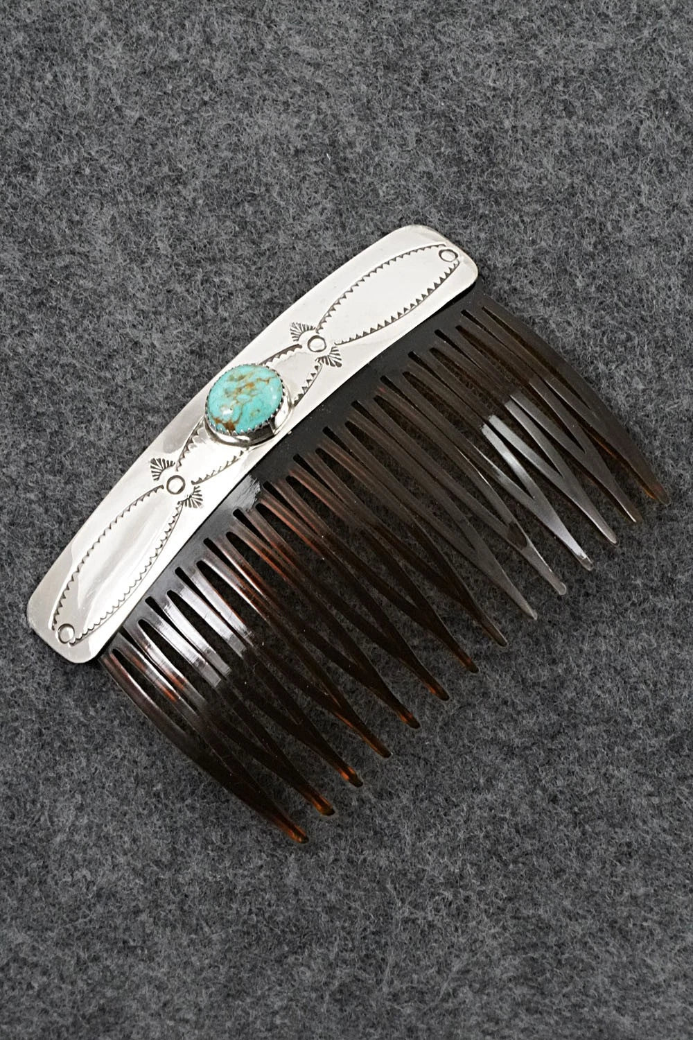 Turquoise & Sterling Silver Hair Combs - Jolene Begay