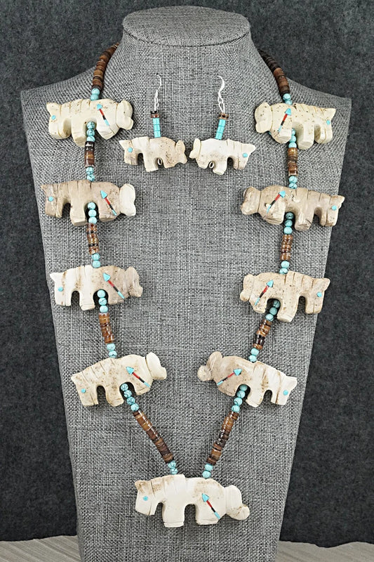 Multi-Stone Horse Fetish & Sterling Silver Necklace Set - Dannette Laate