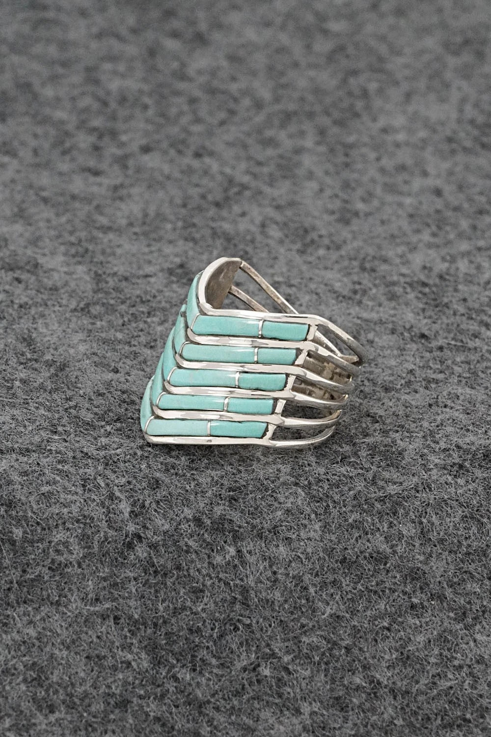 Turquoise & Sterling Silver Ring - Andrew Enrico - Size 8.25
