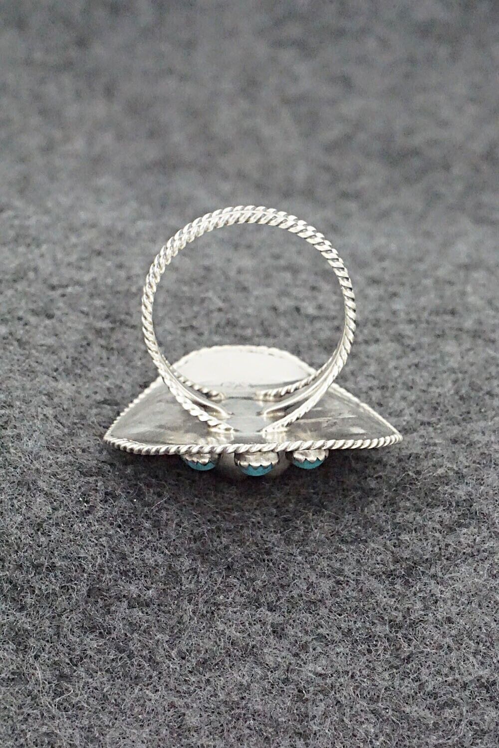 Turquoise & Sterling Silver Ring - Bobby Platero - Size 8.5