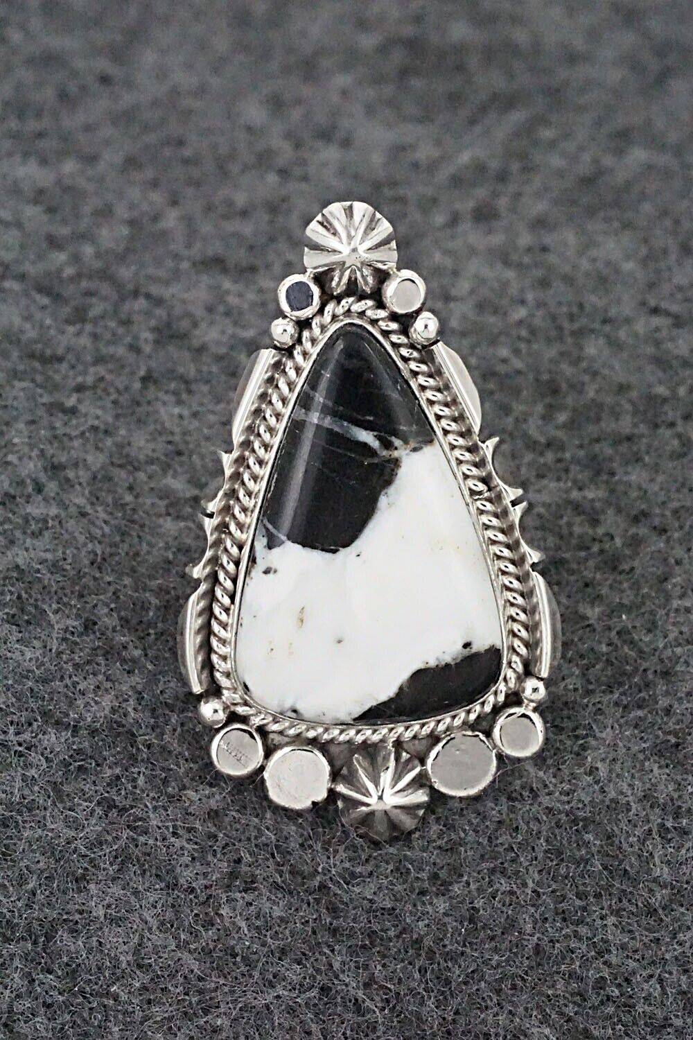 White Buffalo & Sterling Silver Ring - Daniel Benally - Size 6