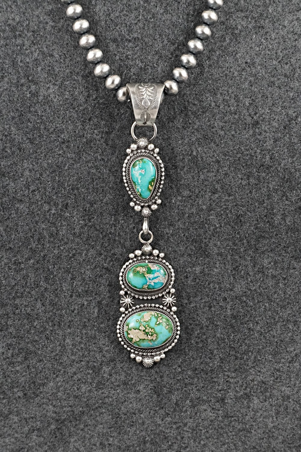 Turquoise & Sterling Silver Necklace - Tom Lewis