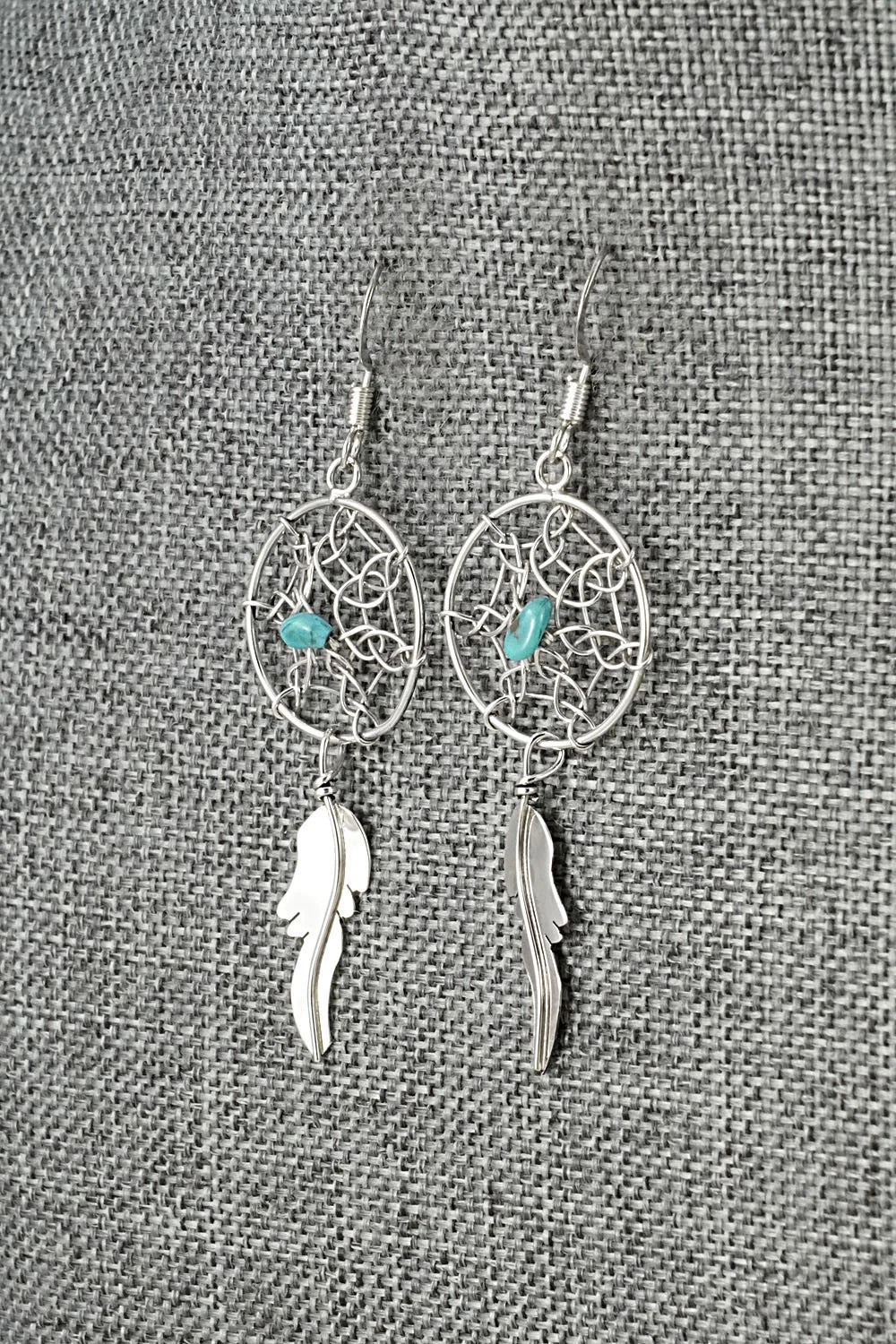 Turquoise & Sterling Silver Earrings - Lorenzo Arviso