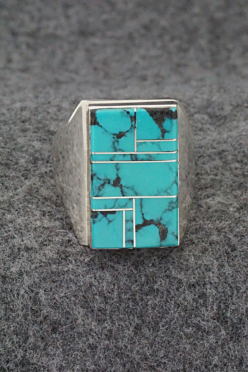 Turquoise & Sterling Silver Ring - Wilbert Gray - Size 11.75