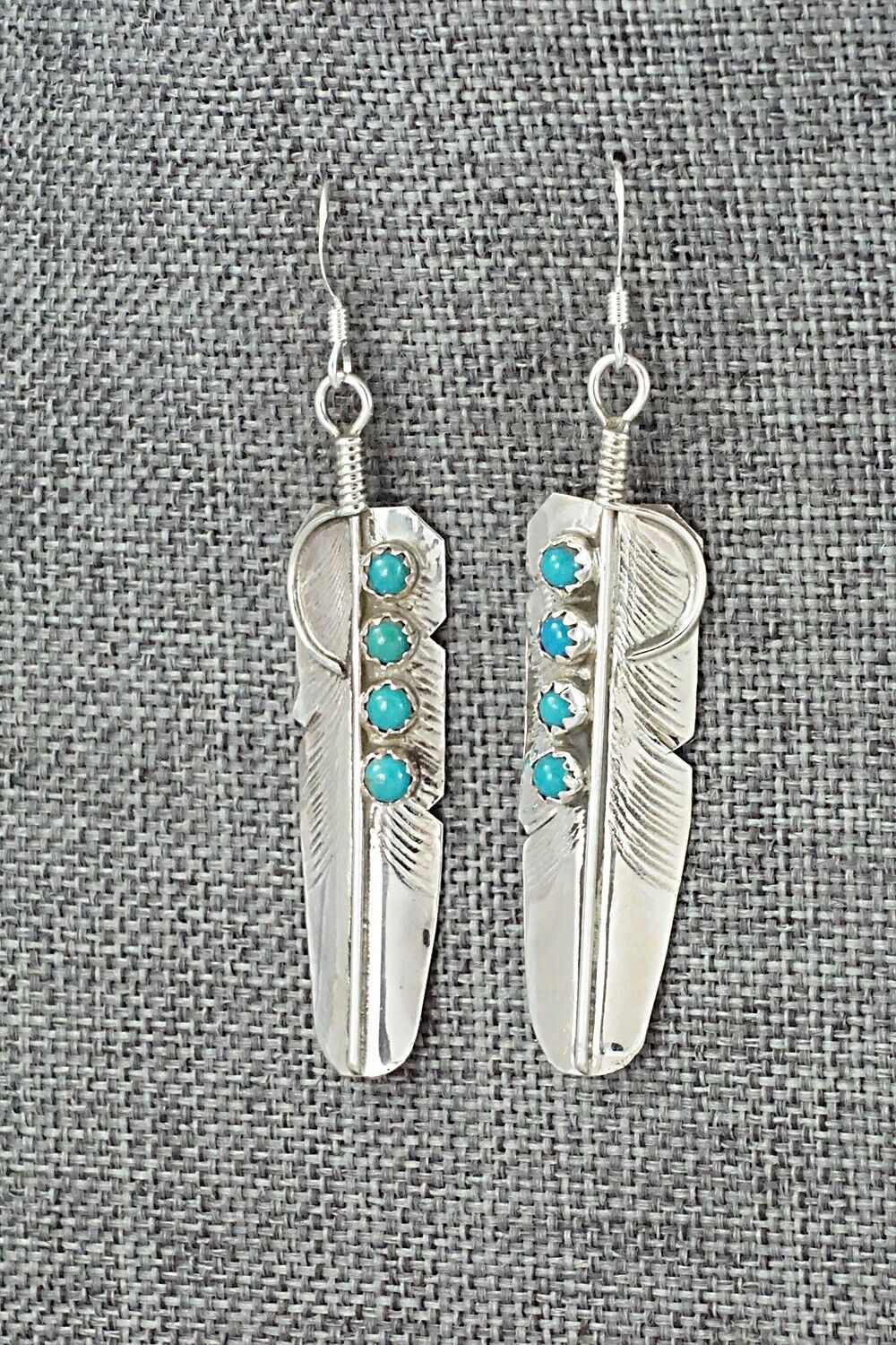 Turquoise & Sterling Silver Earrings - Chester Charley