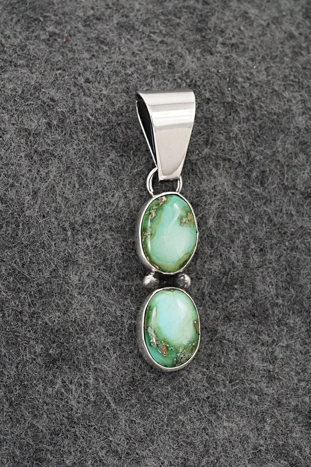 Turquoise & Sterling Silver Pendant - Eugene Gruber