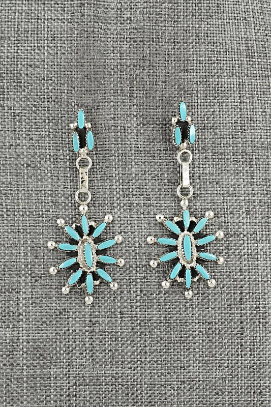 Turquoise & Sterling Silver Earrings - Evonne Hustito