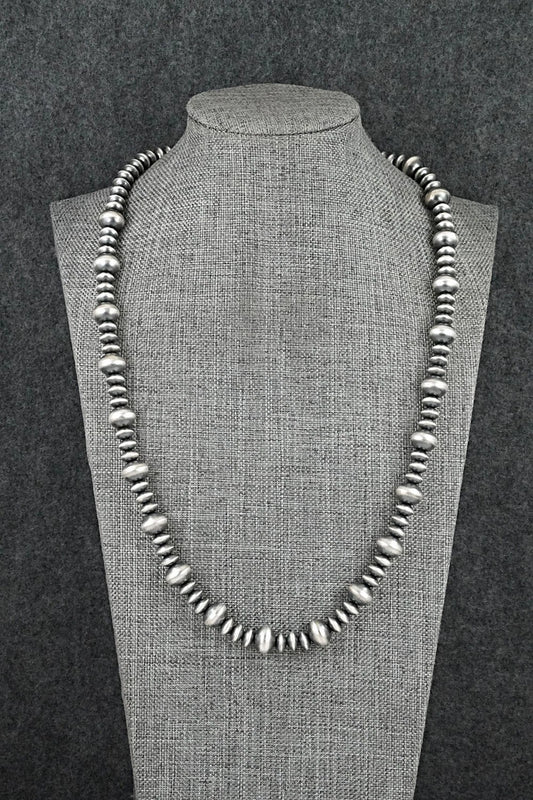 Sterling Silver Navajo Pearl Necklace 22" - Crystal Haley