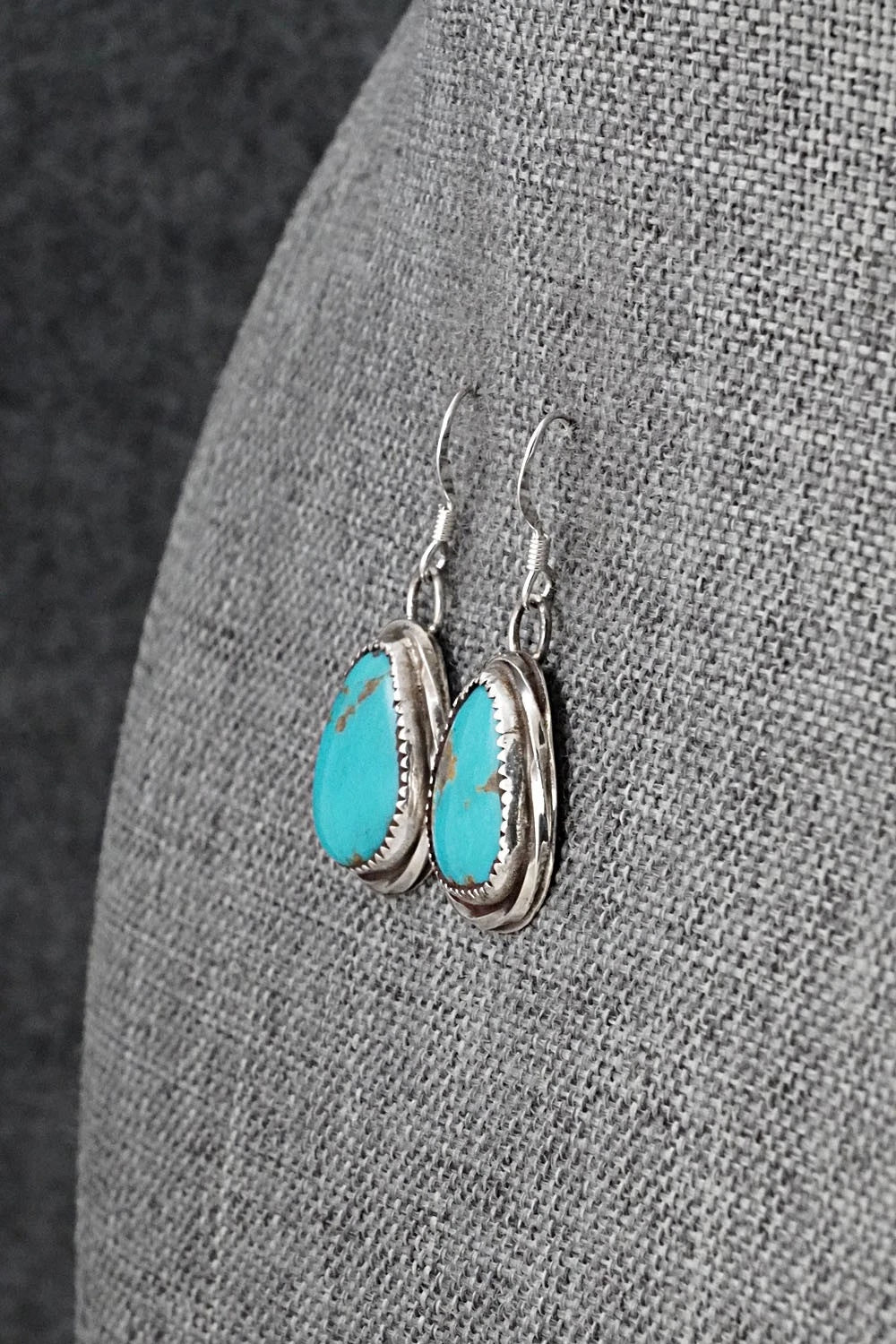 Turquoise & Sterling Silver Earrings - Ernest Hawthorne