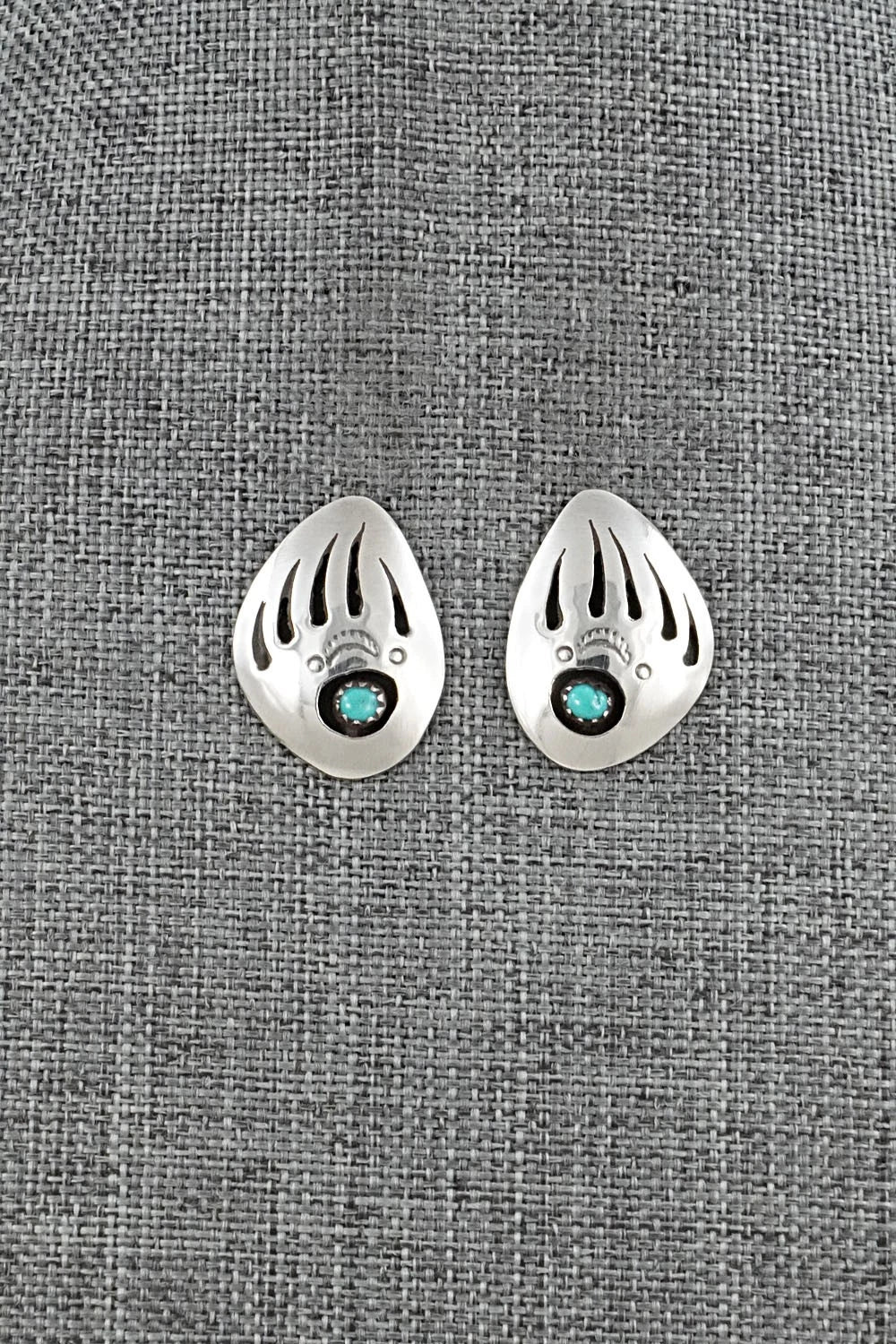 Turquoise & Sterling Silver Earrings - Ervin Begay