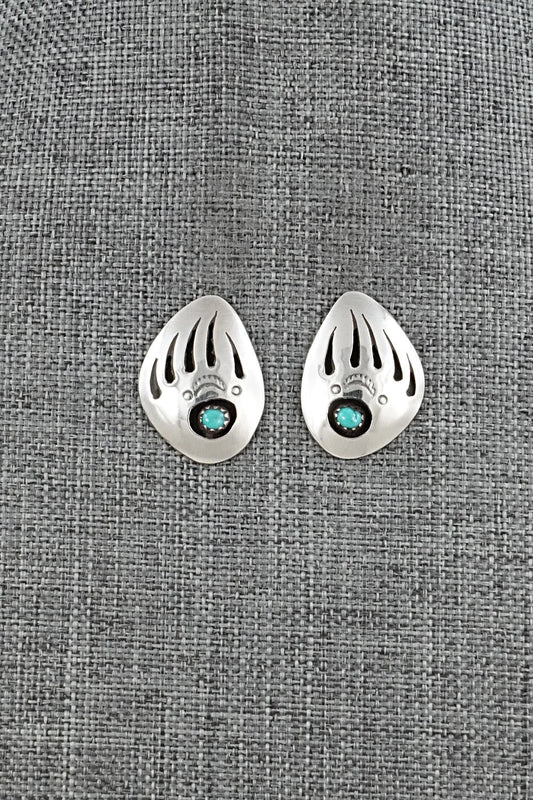 Turquoise & Sterling Silver Earrings - Ervin Begay
