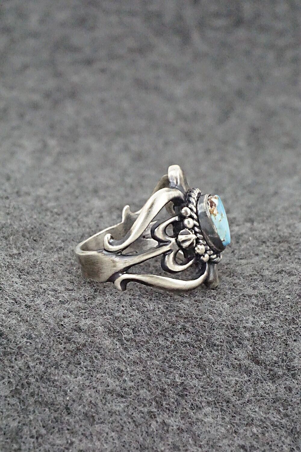 Turquoise and Sterling Silver Ring - Raymond Coriz - Size 7