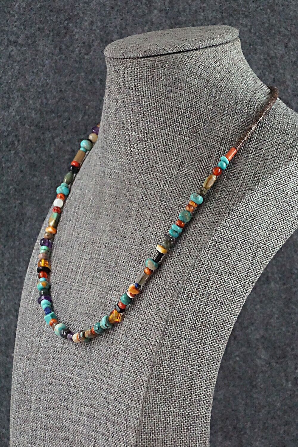 Multi-Stone and Sterling Silver Necklace - Helen Tsosie