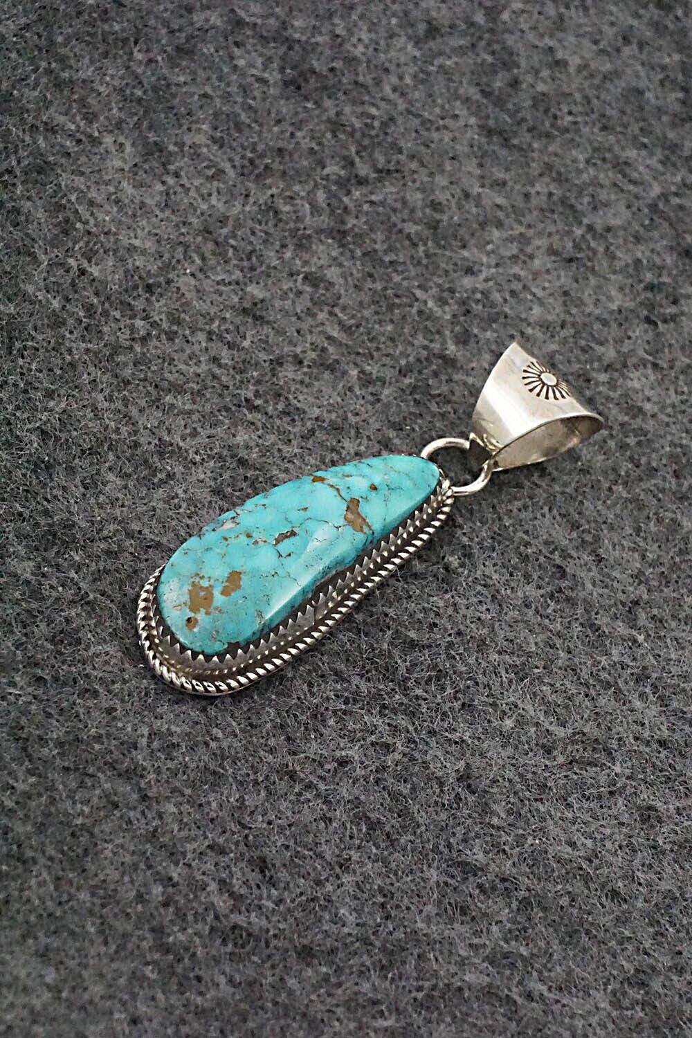 Turquoise & Sterling Silver Pendant - Ernest Hawthorne