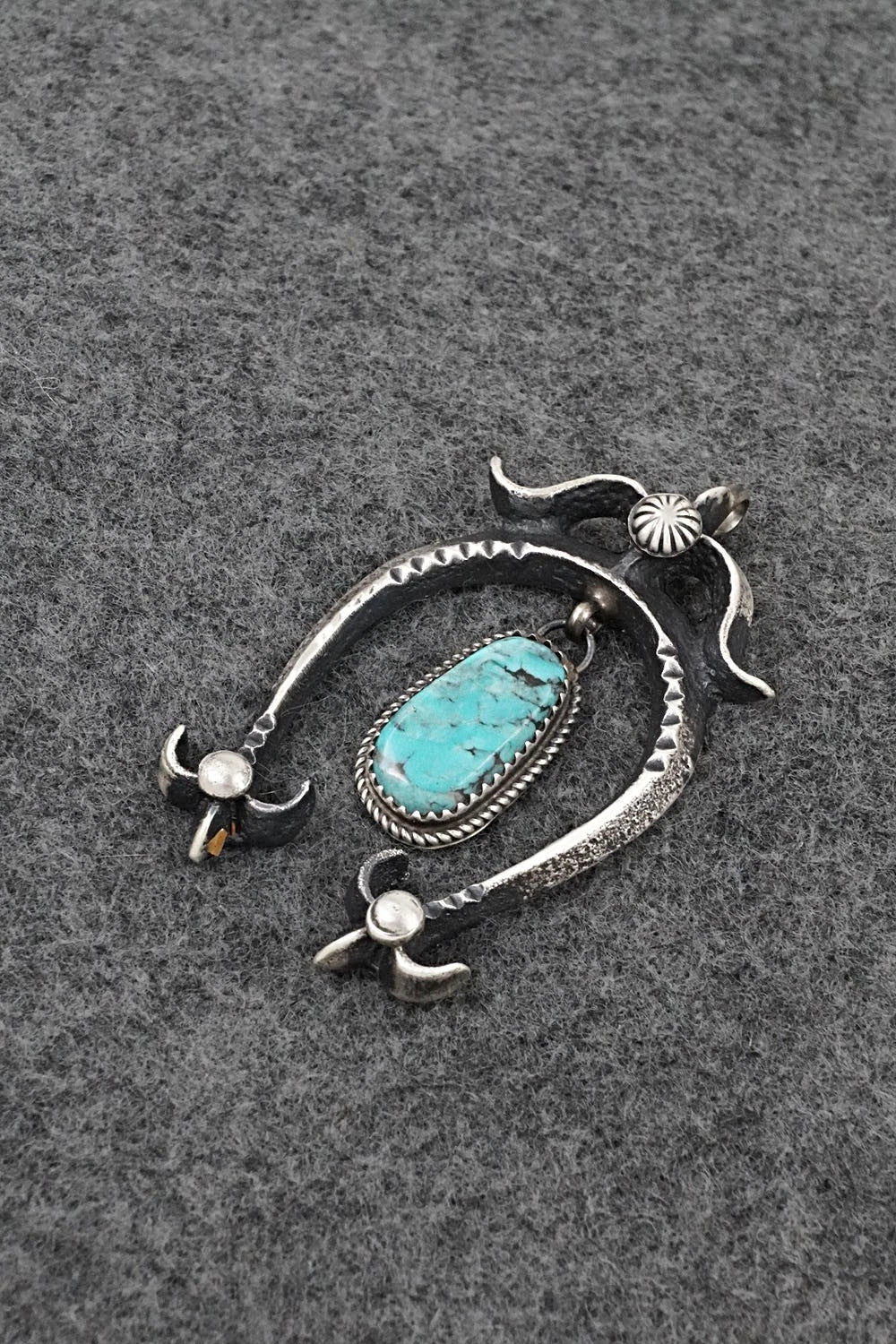 Turquoise and Sterling Silver Pendant - Martha Cayatineto